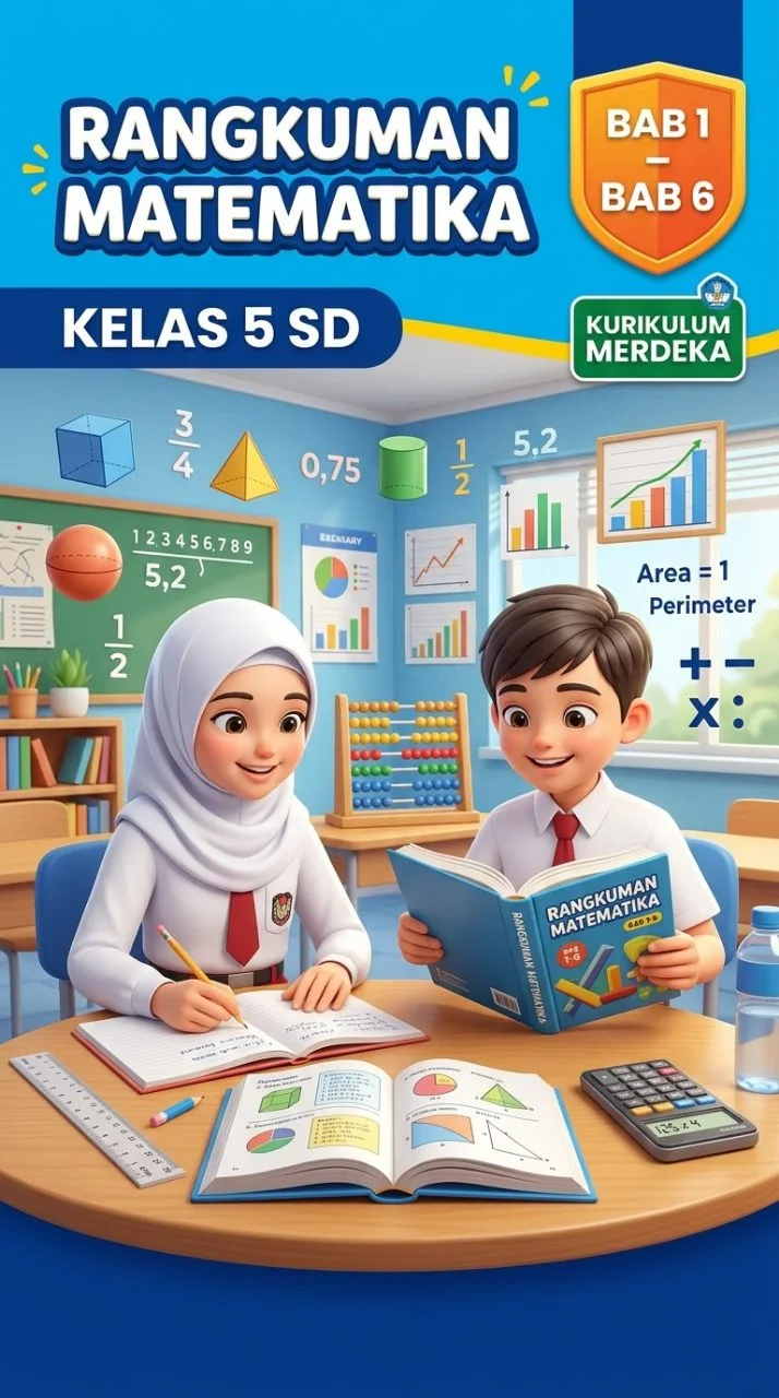 Rangkuman Matematika Kelas 5: Bab 1 - Bab 6 Kurikulum Merdeka