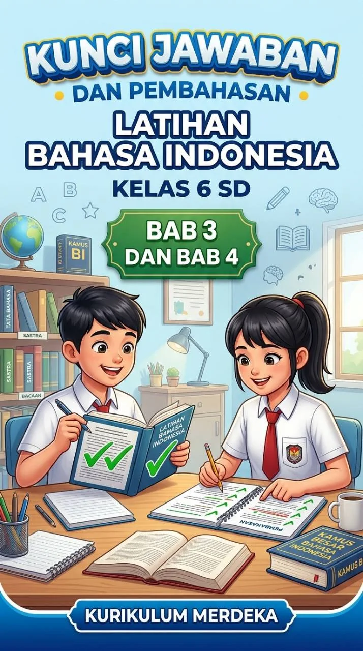 Kunci Jawaban dan Pembahasan Latihan Bahasa Indonesia Kelas 6 SD Bab 3 dan Bab 4